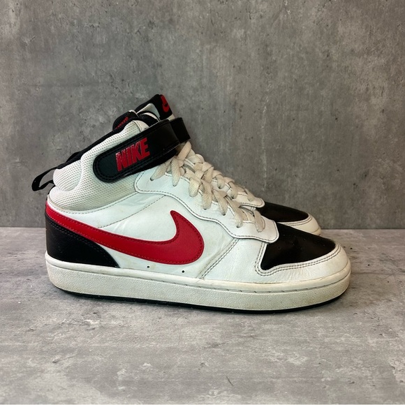 Nike Court Borough Mid 2 Sneakers CD7782-110 Womens sz 8.5 - white/red - Picture 1 of 6